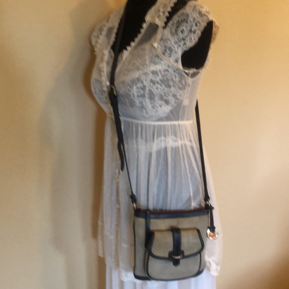 Dooney and Bourke cross body leather and canvas